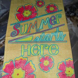 Rain or Shine Garden Flag 12.5 x 18 Summer Starts Here Flowers